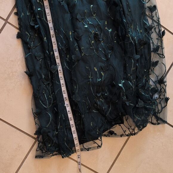 NWT Dessy Collection Birch 3D Sequin Embroidery Dress Evergreen Green Size 14 - Picture 13 of 15